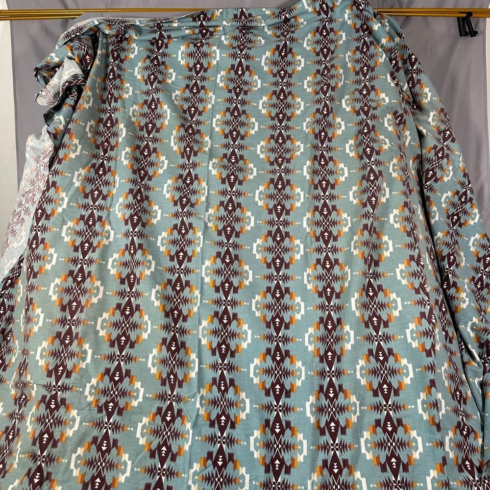 Pendleton Cotton Flat Sheet Southwestern Geometric Blue Orange 63x91 Twin
